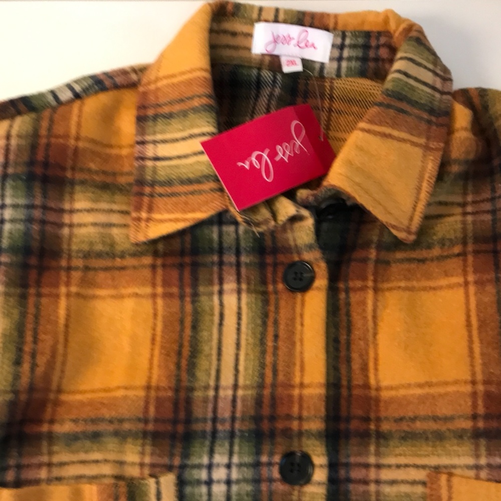 Jess Lea long plaid flannel shacket 2XL (NWT) - Picture 5 of 9